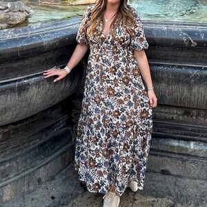 Abercrombie Fall Floral Midi Dress